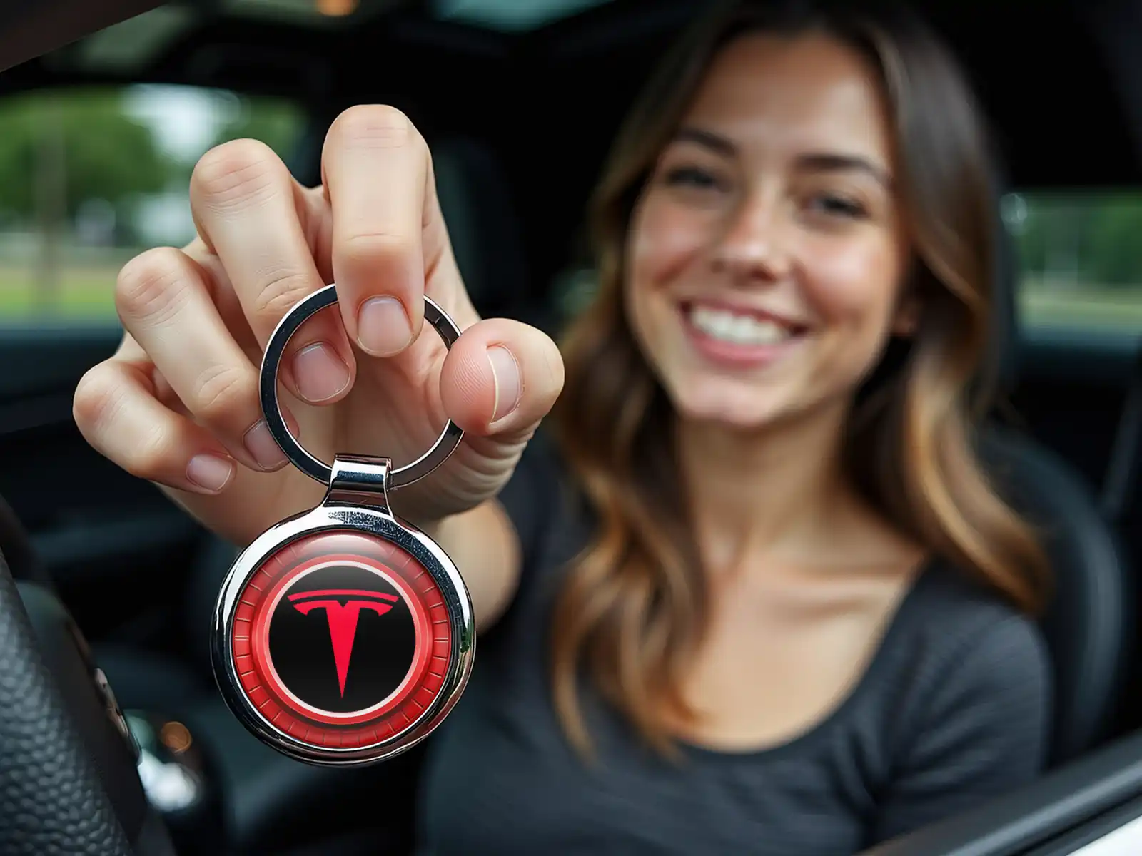 Tesla Llavero Metal Acero Premium Estilo